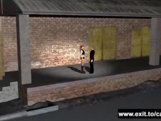 في الهواء الطلق الاباحية أحمر الشعر فيكتوريا في 3d رسوم متحركة